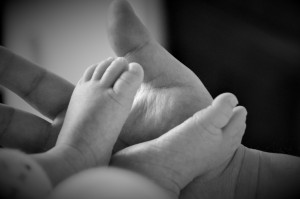 Pequeños pies de baby A